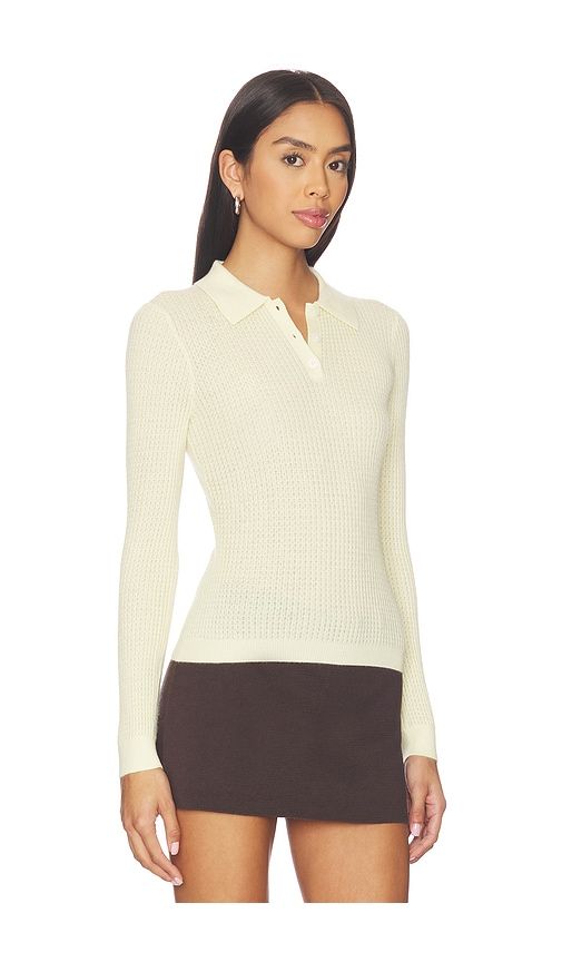 Long Sleeve Shrunken Polo in Lemon. - size XL (also in XS) - Guest In Residence - Modalova