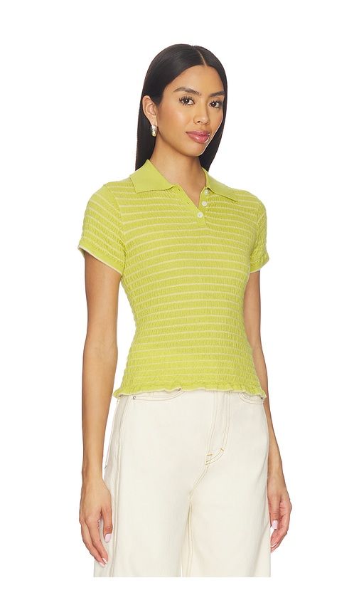 Smocked Shrunken Polo in Green. - size M (also in S, XS) - Guest In Residence - Modalova