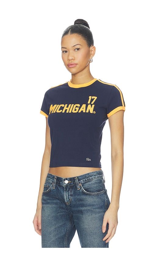 Michigan Goalie Baby Tee in Navy. - size S (also in XL/1X) - Hype and Vice - Modalova