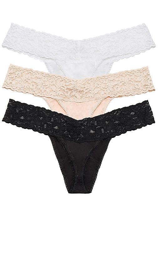 Cotton 3 Pack Low Rise Thongs in & - Hanky Panky - Modalova