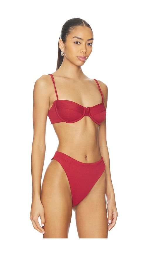 Ribbed Lycra Vintage Bikini Top in Rust. - size M (also in S, XS) - HAIGHT. - Modalova