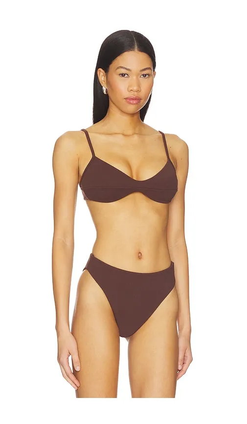 Crepe Monica Top in Brown. - size L (also in S, XL, XS) - HAIGHT. - Modalova