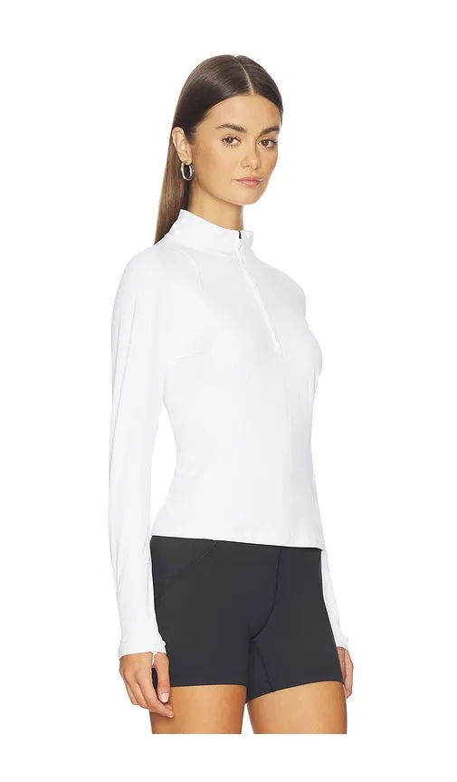 Julie Ribbed 1/4 Zip Top in White. - size L (also in M, S, XL, XS) - Halfdays - Modalova