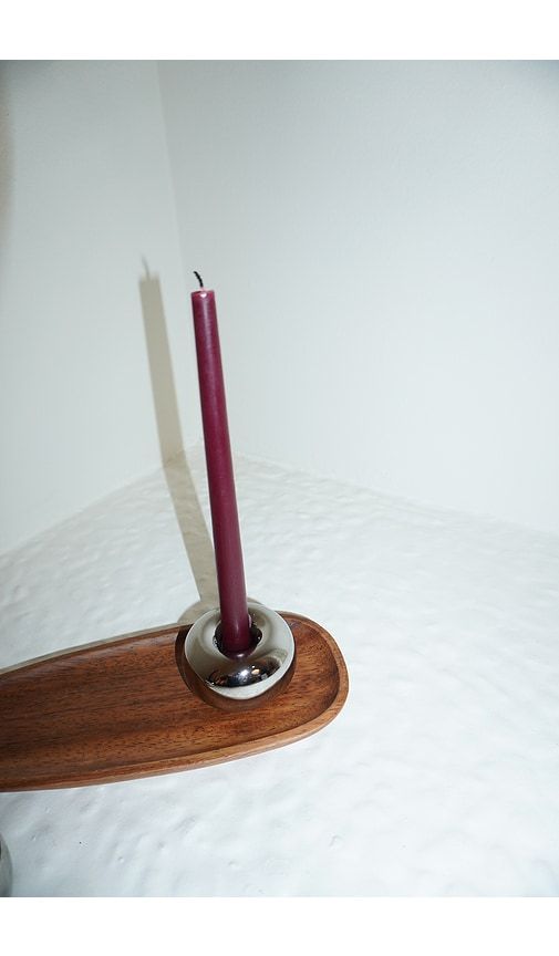 Noa Candlestick Holder in Metallic Silver - HueGah Home - Modalova
