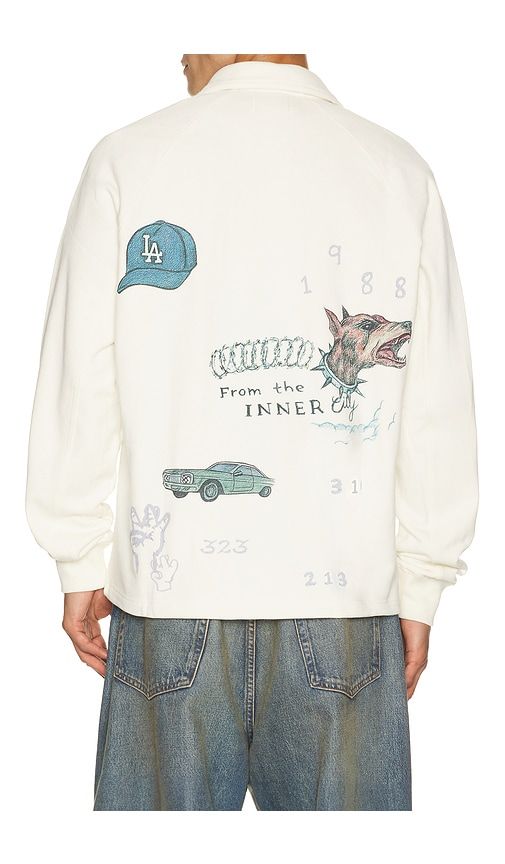 All Over La Fleece Coaches Jacket in Cream. - size L (also in M, S, XL/1X, XXL/2X) - Honor The Gift - Modalova