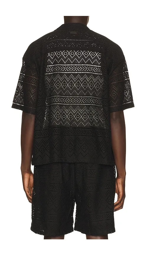 Pointelle Crochet Camp Collar Shirt in . - size L (also in M, S, XL/1X, XXL/2X) - Honor The Gift - Modalova