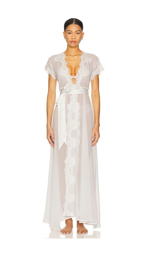 Farrah Long Lace Robe in White. - size M (also in S) - homebodii - Modalova
