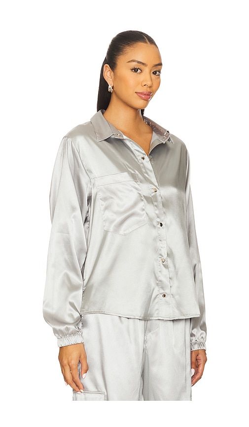 Satin Button Up Shirt in Metallic . - size L (also in M, S, XS) - Heroine Sport - Modalova