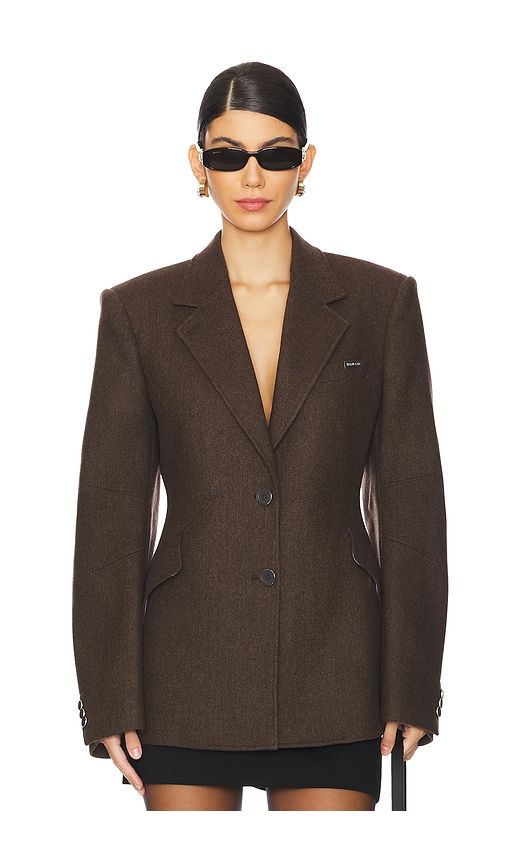 Apex Sculpted Blazer in Brown. - size 0 (also in 8) - Helmut Lang - Modalova