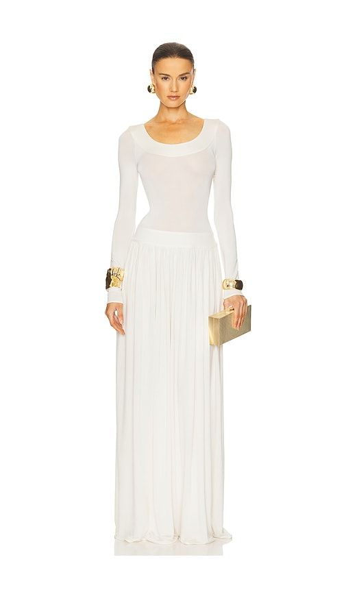 Aesther Jersey Dress in Cream. - size L (also in M, S, XL) - Helsa - Modalova