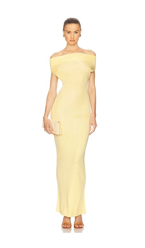 Aaliyah Maxi Knit Dress in Lemon. - size L (also in XL) - Helsa - Modalova