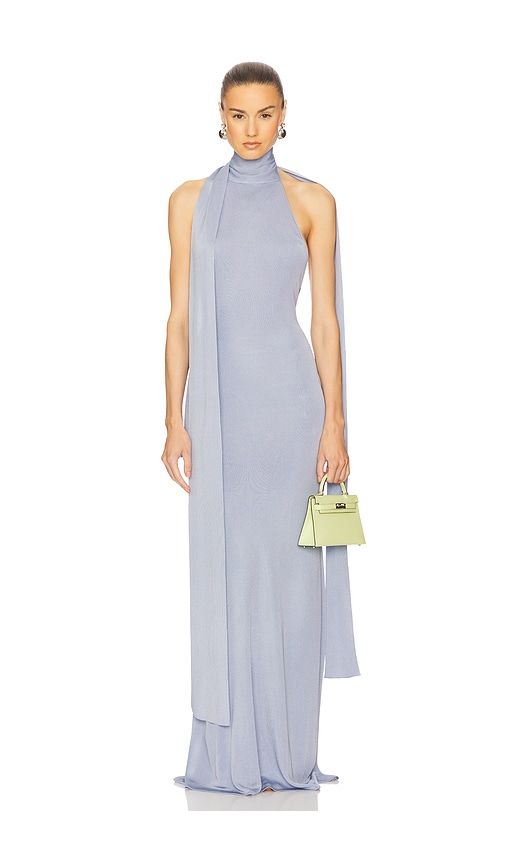 Novie Maxi Knit Dress in Baby Blue. - size L (also in XL) - Helsa - Modalova