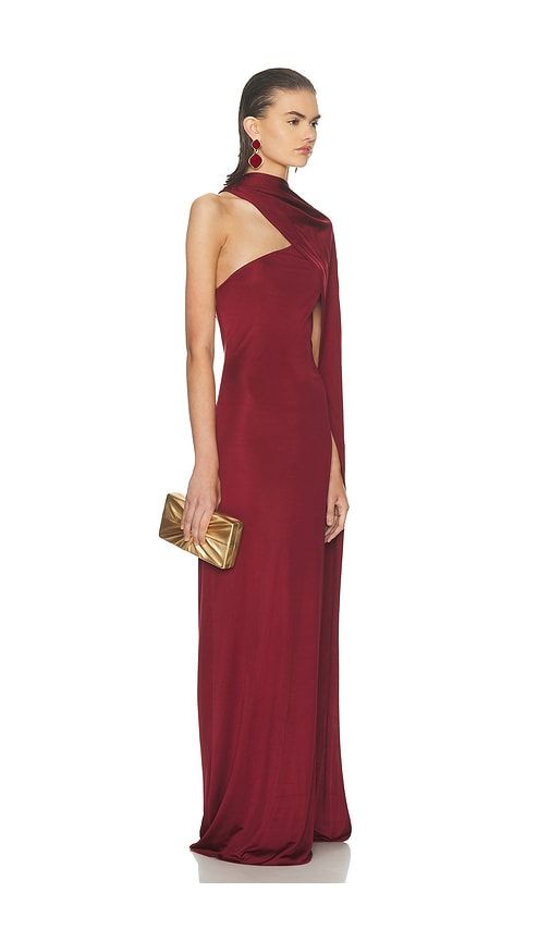 The Muse Cape Jersey Dress in Burgundy. - size L (also in M, S, XS, XXS) - Helsa - Modalova