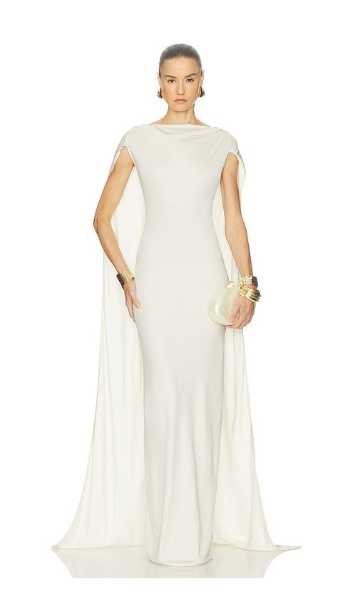 The Alva Caped Jersey Dress in . - size S (also in XS) - Helsa - Modalova
