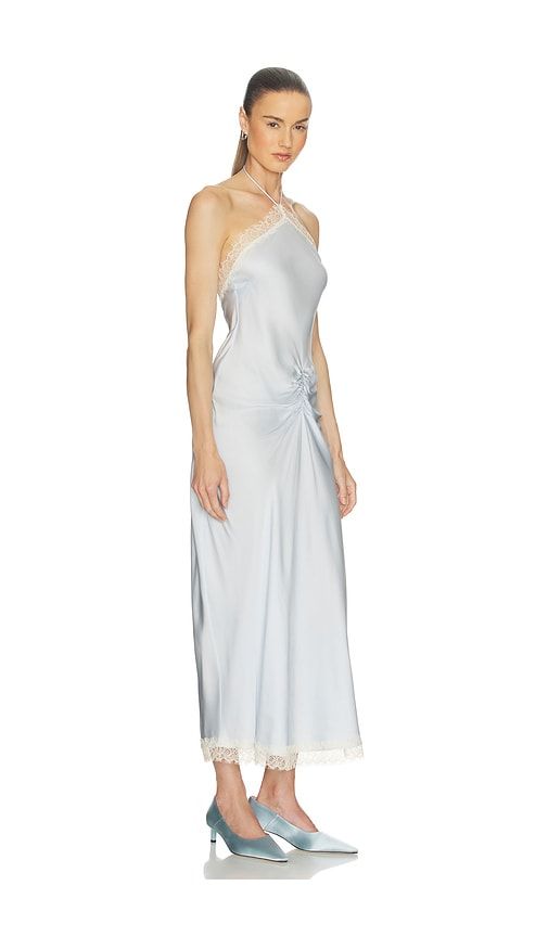 Viscose Satin Dress With Lace in . - size L (also in M, S, XL) - Helsa - Modalova