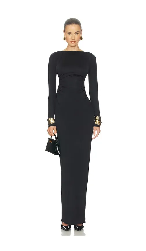 The Ruched Open Back Jersey Dress in . - size L (also in M, S, XL) - Helsa - Modalova