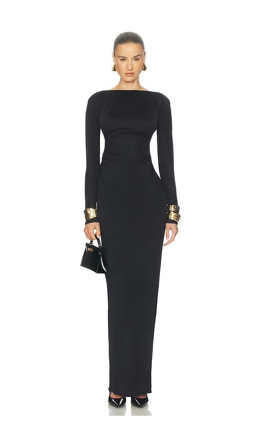 The Ruched Open Back Jersey Dress in . - size L (also in M, S, XL, XS) - Helsa - Modalova