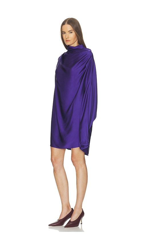 Satin Shirt Dress in Purple. - size M (also in S, XL, XS) - Helsa - Modalova