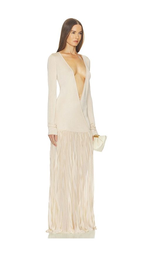 Luchia Knit Gown in Beige. - size L (also in M, S, XL, XS, XXS) - Helsa - Modalova