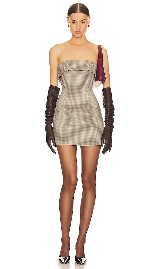 Plaid Mini Suit Dress in Brown. - size M (also in L) - Helsa - Modalova
