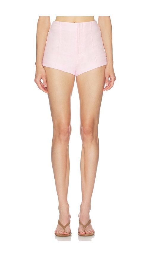 Washed Linen Micro Short in Pink. - size L (also in M, S, XS) - Helsa - Modalova