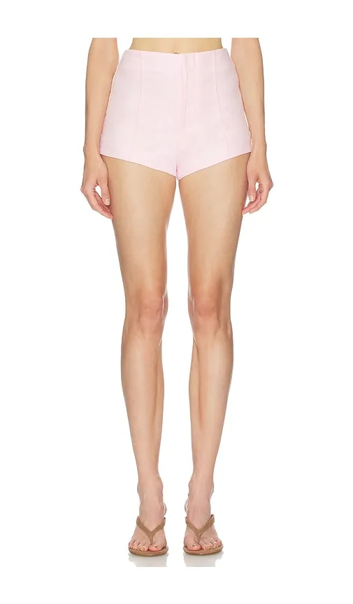 Washed Linen Micro Short in Pink. - size XS (also in S, M) - Helsa - Modalova