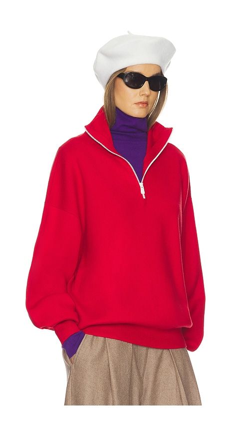 Zionn Classic Knit Half Zip in Red. - size XXS (also in XS, S, M, L, XL) - Helsa - Modalova