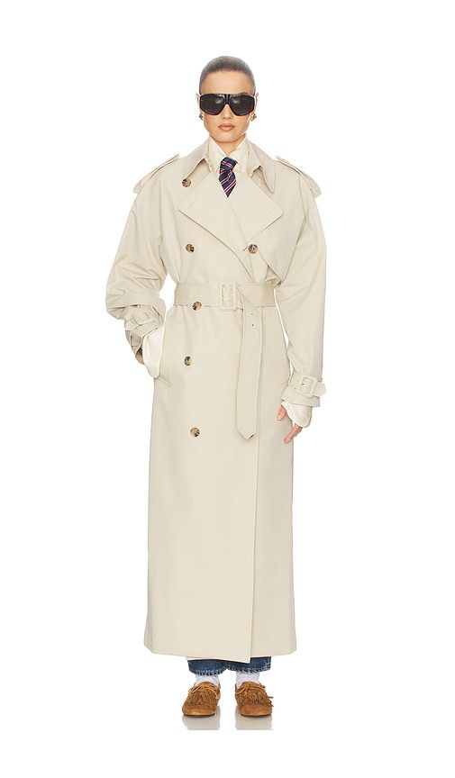 Classic Oversized Trench in Tan. - size L (also in M, S, XL, XS, XXS) - Helsa - Modalova