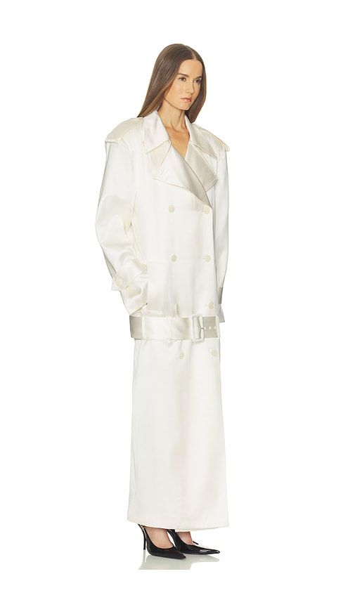 Trench Coat With Low Belt in Double Face Satin in . - size L (also in M, S, XS, XXS) - Helsa - Modalova