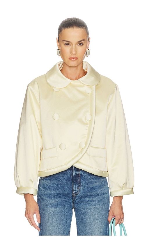 Sateen Puff Jacket in Lemon. - size L (also in M, S, XL, XS, XXS) - Helsa - Modalova
