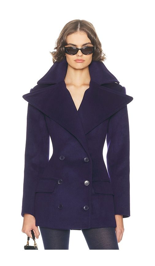 The Dramatic Collar Peacoat in . - size L (also in M, S, XL, XS) - Helsa - Modalova