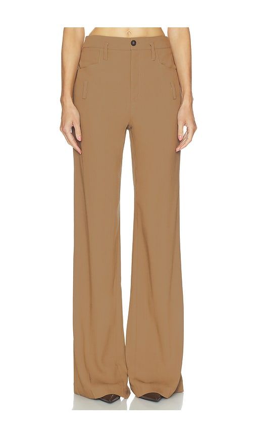 Wool Blend Double Loop Trousers in Taupe. - size L (also in M, S, XL, XS, XXS) - Helsa - Modalova