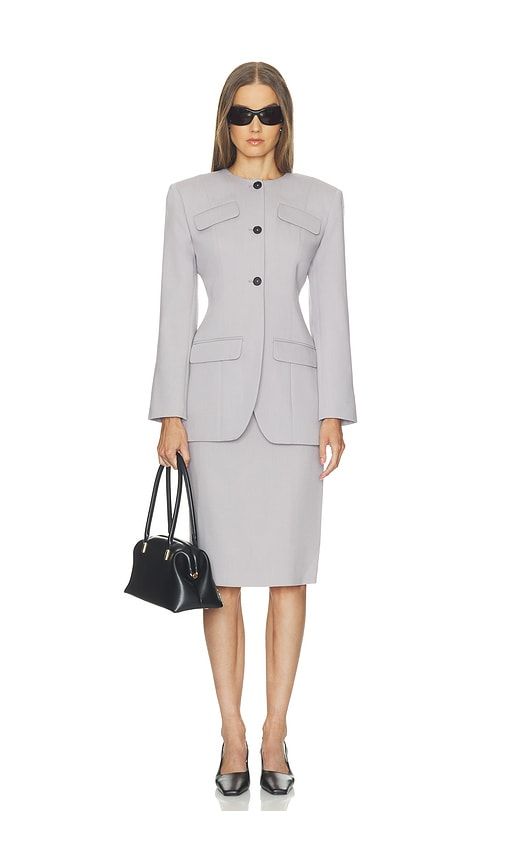 Wool Blend Knee Length Pencil Skirt in . Size L. Also in M, S, XL, XS, XXS - Helsa - Modalova