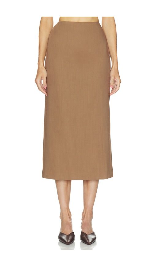 Wool Blend Pencil Skirt in Tan. - size M (also in S, XS) - Helsa - Modalova
