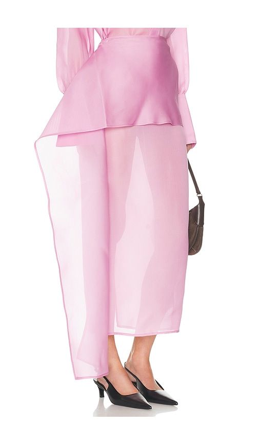 The Silk Gazar Skirt With Drape in Pink. - size XS (also in XXS) - Helsa - Modalova