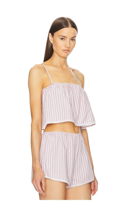 Wide Stripe Poplin Camisole in Mauve. - size L (also in M, XL) - Helsa - Modalova