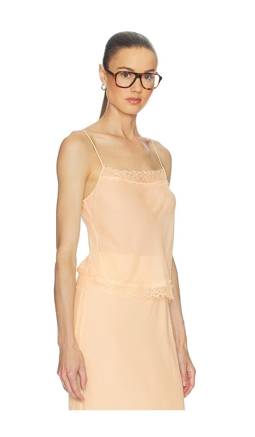 Viscose Satin Cami With Lace in Beige. - size M (also in XL, XS) - Helsa - Modalova