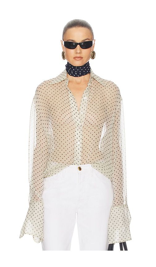 The Relaxed Shirt in Silk Chiffon in . - size M (also in S, XS, XXS) - Helsa - Modalova