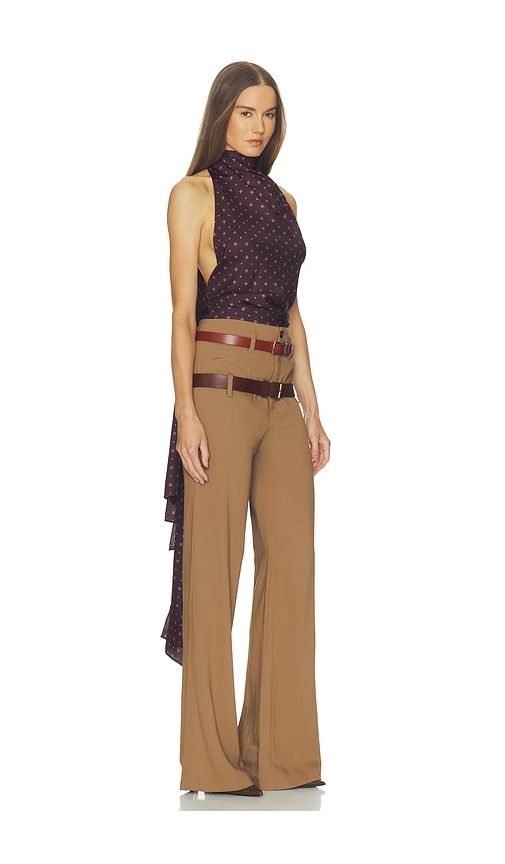 Natasha Halter in Tie Print in Wine. - size L (also in M, S, XL, XS, XXS) - Helsa - Modalova
