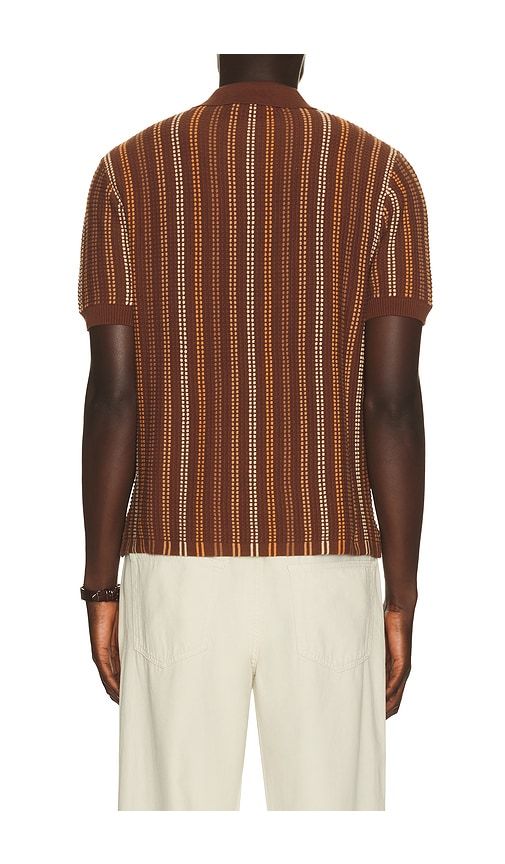 Stripe Knitted Polo in Brown. - size L (also in M, S, XL/1X) - House of Sunny - Modalova