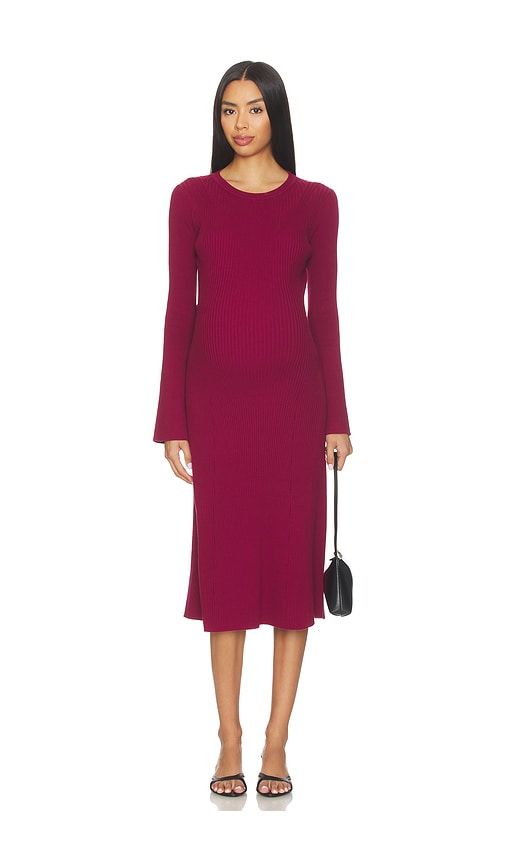 The Odette Ribbed Midi Dress in Burgundy. - size L (also in XL) - HATCH - Modalova