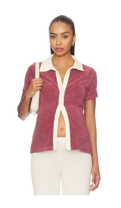 The Layla Polo Top in Brick. - size L (also in M, S, XS) - HATCH - Modalova