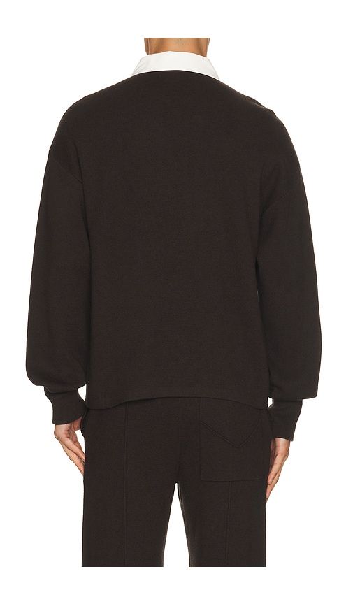 Long Sleeve Contrast Polo in Black. - size L (also in M, S, XL/1X) - Hudson Jeans - Modalova
