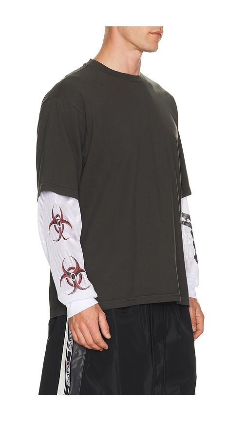 Leon Long Sleeve Double Layer Top in Black. - size L (also in M, XL/1X) - HUF - Modalova