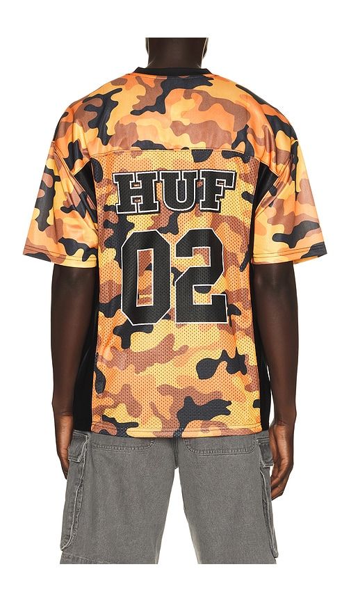 Camo Football Jersey Tee in Orange. - size L (also in M, S, XL/1X) - HUF - Modalova