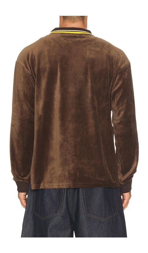 Parker Velour Long Sleeve Polo in . - size S (also in M, L, XL/1X) - HUF - Modalova