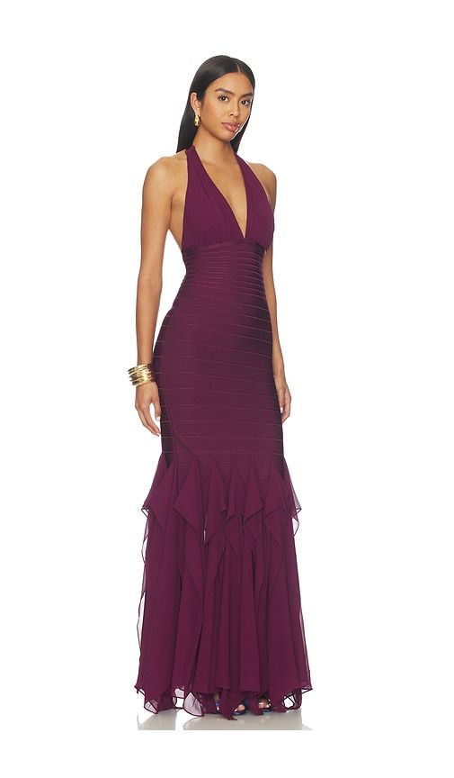 The Louisa Gown in Purple. - size L (also in S) - Herve Leger - Modalova