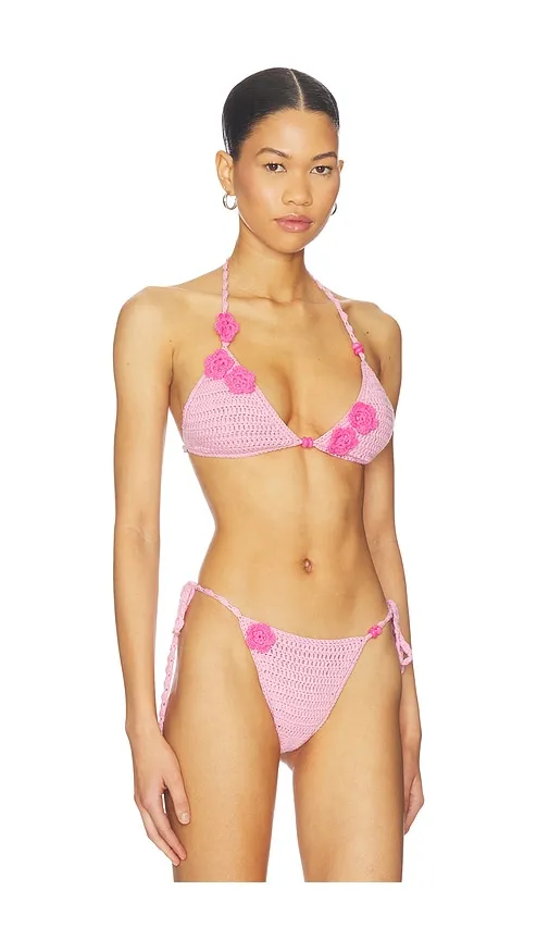 Crochet Bikini Top in Pink. - size M (also in XS) - I.AM.GIA - Modalova