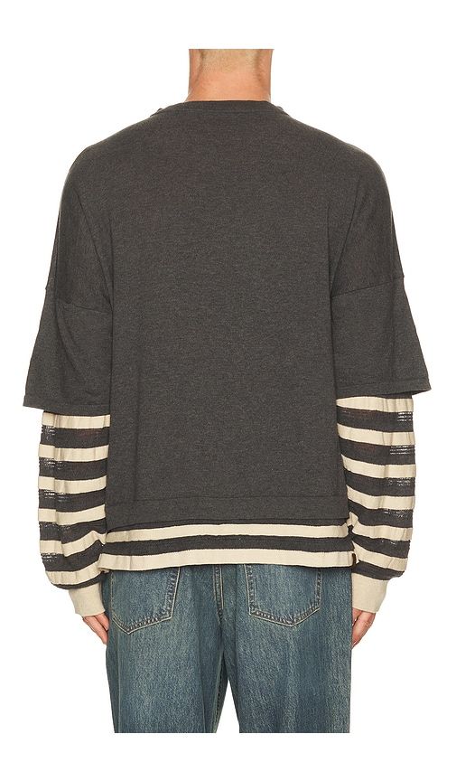 Gauzine Stripe Long Sleeves in Grey. - size L (also in M, S, XL/1X) - ISA BOULDER - Modalova
