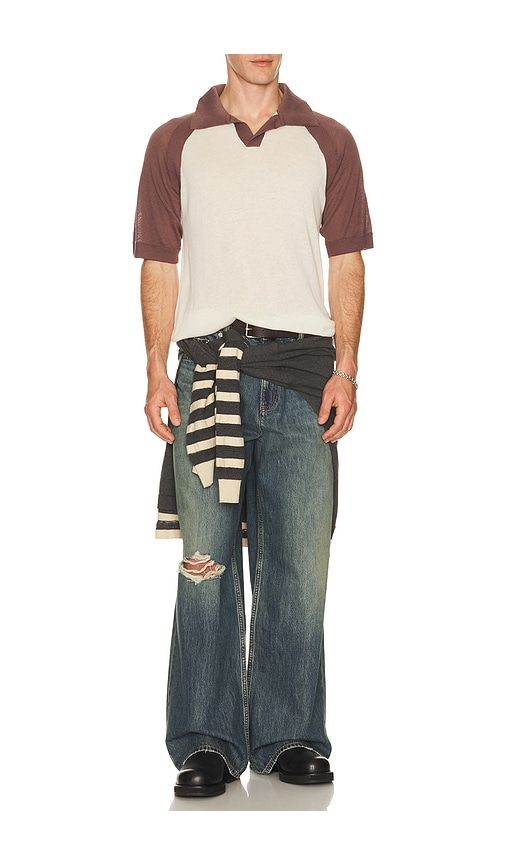 Raglan Polo Shirt in . Taglia L. Also in M, S, XL/1X - ISA BOULDER - Modalova